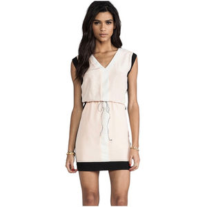 GREYLIN Blocked Sleeveless Pink White Black Mini Dress